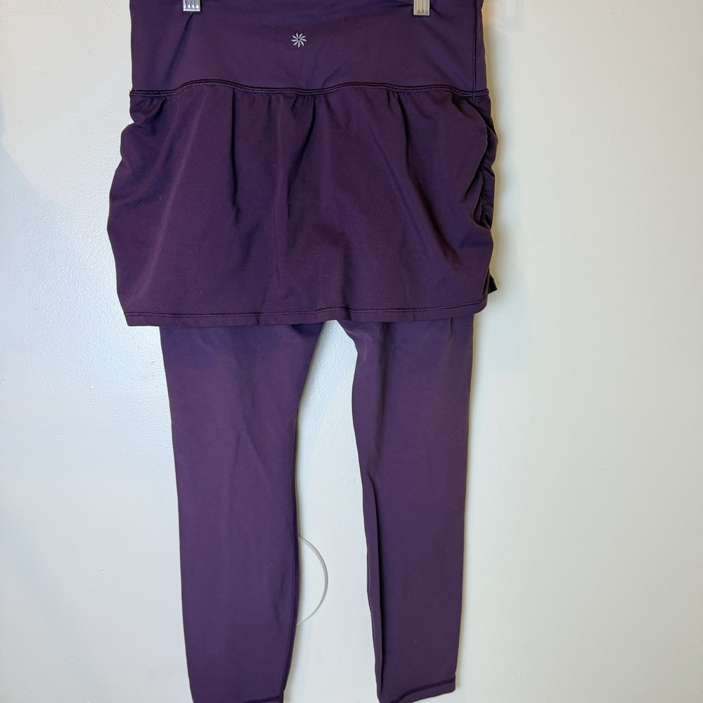 Athleta Leggings Size M Elation 2 in 1 7/8 Tight Pull On Plum Yoga Workout